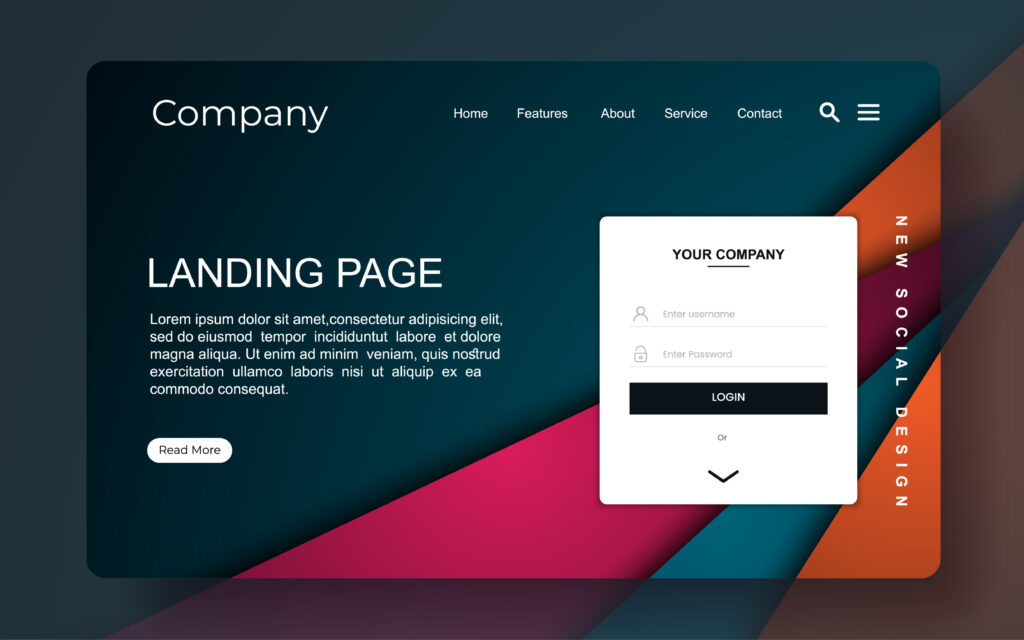 Landing page attractive